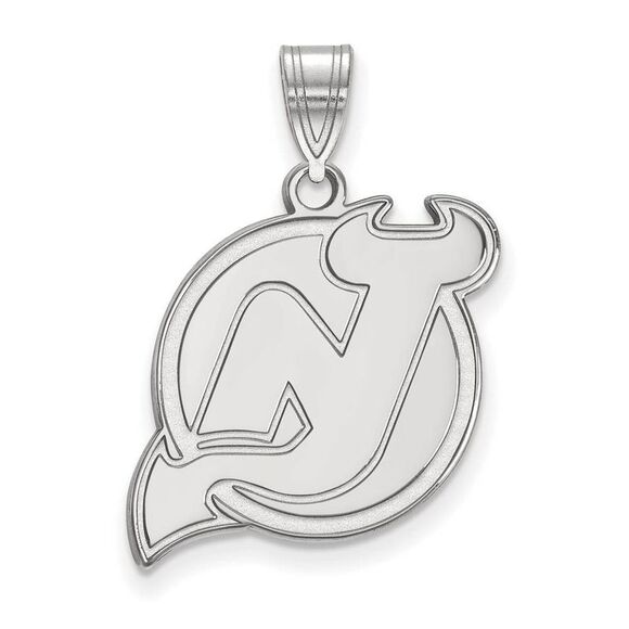14k White Gold NHL New Jersey Devils Large Pendant